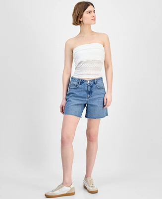 And Now This Women's High-Rise Raw-Edge-Hem Shorts, Exclusively at Macy's