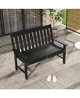 All-Weather Hdpe Outdoor Bench with Backrest and Armrests