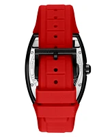 Dkny Men's Urban Automatic Red Silicone Strap Watch, 51mm