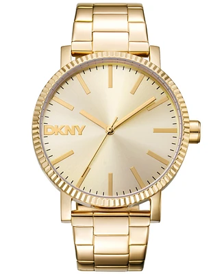 Dkny Women's Soho Maxi Gold-Tone Stainless Steel Bracelet Watch, 40mm