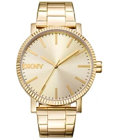 Dkny Women's Soho Maxi Gold-Tone Stainless Steel Bracelet Watch, 40mm