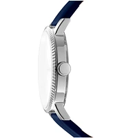 Dkny Women's Soho Maxi Dark Blue Leather Strap Watch, 40mm