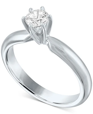 Gia Certified Diamond Solitaire Engagement Ring (1/2 ct. t.w.) in 14k White Gold