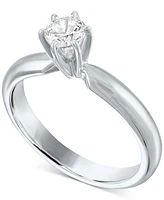 Gia Certified Diamond Solitaire Engagement Ring (1/2 ct. t.w.) in 14k White Gold