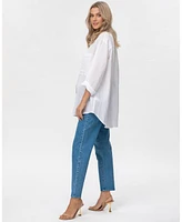 Pietro Brunelli Maternity Oversized Linen Blend Button-Front Lisa Shirt