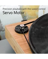 Fluance RT83 Reference High Fidelity Vinyl Turntable Record Player with Ortofon 2M Red Cartridge, Speed Control Motor, Mass Mdf Wood Plinth, Vibr