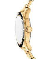 Dkny Men's Crosby Sport Black Gold-Tone Stainless Steel Bracelet Watch, 42mm