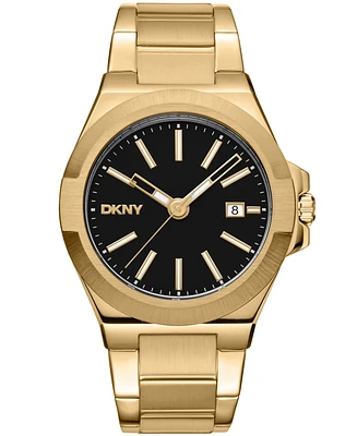 Dkny Men's Modernist Gold-Tone Stainless Steel Bracelet Watch, 42mm