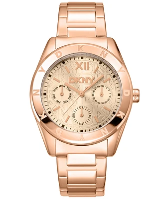 Dkny Women's Chambers Multi Sport Chronograph Rose Gold-Tone Stainless Steel Bracelet Watch