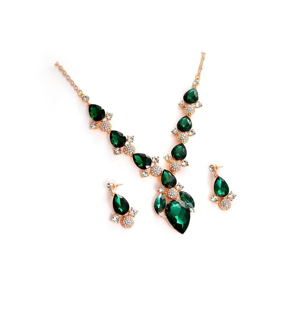 Sohi Women's Gold Plated Designer Stone Jewellery Set