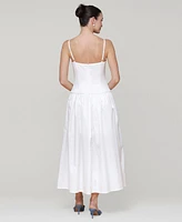 Avec Les Filles Women's Rosette-Trim Drop-Waist Midi Dress