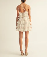 Arose Studio, Inc Women's Olivia Printed Tiered Sleeveless Shift Dress
