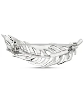 Marcasite Feather Motif Fashion Pin in Sterling Silver
