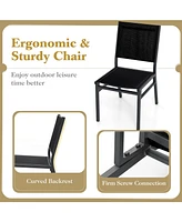 Single Outdoor Chair with Breathable Mesh Seat and Back for Backyard Use