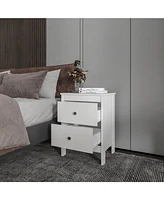 Nogales NightStand with 2 Drawers, Withe
