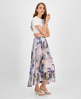 Boss Orange Women's Printed Pleated Midi Skirt