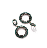 Sohi Women's Gold-Plated Stone Drop Earrings