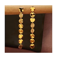 Sohi Women's Gold Plated Designer Dented Drop Earrings