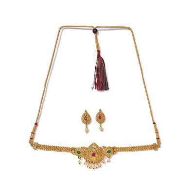 Sohi Women's Gold Plated Designer Stone Jewellery Set