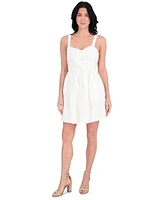 kensie Women's Ruched Rosette Mini Dress