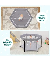 Costway Baby 1PCS 53'' Outdoor Playpen w/ Canopy & Carrying Bag Portable