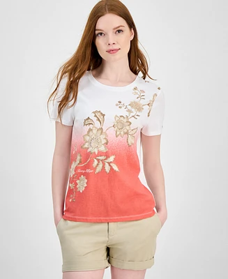 Tommy Hilfiger Women's Placed Floral Ombre T-Shirt