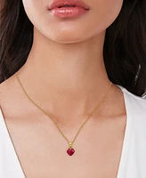 Lab Grown Ruby Heart 18" Pendant Necklace (2-1/4 ct. t.w.) in 14k Gold-Plated Sterling Silver