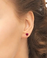 2-Pc. Set Lab Grown Ruby Heart Pendant Necklace & Matching Stud Earrings (1-3/4 ct. t.w.) in 14k Gold-Plated Sterling Silver
