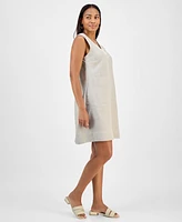 Charter Club Women's Embellished 100% Linen Mini Dress, Exclusively at Macy's