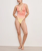 Good American Women's Always Fits Deep V-Neck Underwire Swimsuit