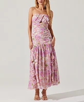 Astr the Label Women's Estefany Floral-Print Strapless Maxi Dress
