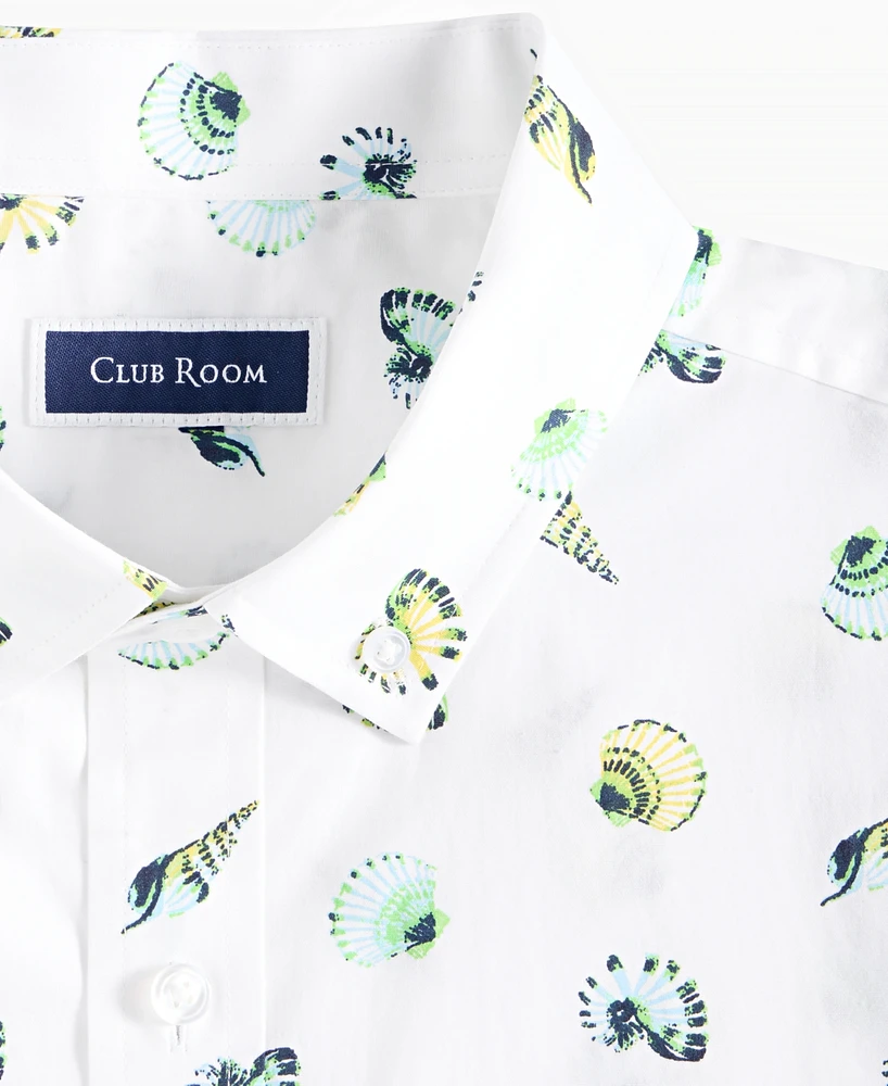 Club Room Men's Short Sleeve Seashell Print Button-Down Shirt, Exclusively at Macy's