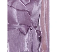 Alex Evenings Women's Ruffled V-Neck Side-Tie Top