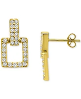 Giani Bernini Cubic Zirconia Square Doorknocker Drop Earrings, Exclusively at Macy's