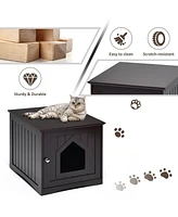 Gymax Weatherproof Multi-function Pet Cat House Outdoor Indoor Sidetable Nightstand