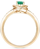Emerald (3/8 ct. t.w.) & Diamond (1/6 Oval Swirl Ring 14k Gold (Also Ruby Sapphire)