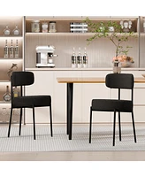 Dyhome Dining Chairs Set of 2, Kitchen Room Chairs, Mid Century Modern Upholstered Boucle