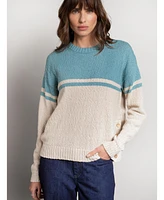 Celtic & Co. Women's Slub Yarn Colourblock Sweater