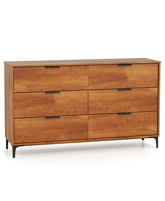 6-Drawer Dresser with Interlock System – Spacious Storage for Bedroom or Living Room