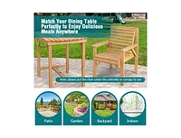 Outdoor Solid Fir Wood Chair with Inclined Backrest