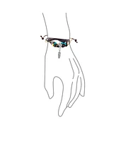 Bling Jewelry Boho Zen Leaf Triple Wrap Bracelet with Turquoise Beads and Feather Charm