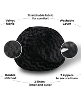 5ft Faux Fur Bean Bag Chair for Adults and Kids with Washable Cover Shredded Memory Foam Large Comfy Lounger Bedroom Living Room or Dorm-The Pop H