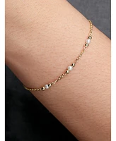 Devata Freshwater Pearl Chain Bracelet in 14K Gold, 6.5 in adj to 7.5 in, approx. 2.1 grams.