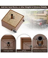 150 Pounds Patio Umbrella Base Stand Wheels Planter Outdoor