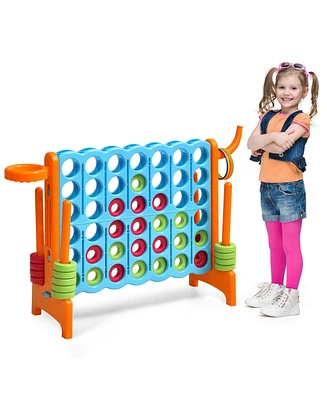 Gymax 2.5Ft 4-to-Score Giant Game Set Basketball Hoop Ring Game Indoor & Outdoor