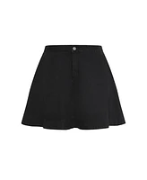 City Chic Plus Flare Denim Skirt