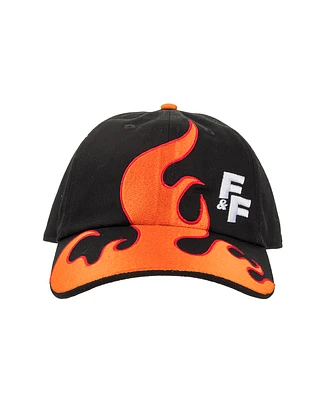 Fast & The Furious Men's Fast & Furious Embroidered Flame Art Black Adult Baseball Cap