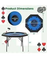 Foldable Poker Table with Padded Rails and Cup Holders
