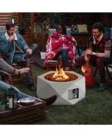 40000 Btu Hexagon Terrazzo Propane Fire Pit Table with Stainless Steel Burner