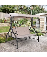 3 Seats Converting Outdoor Swing Canopy Hammock with Adjustable Tilt